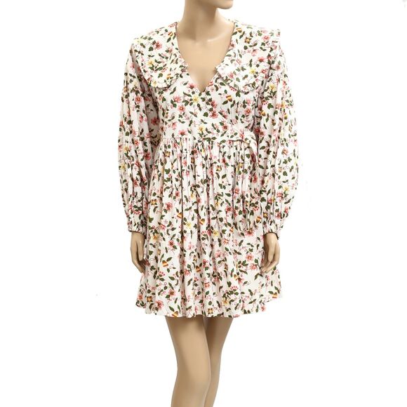 La Maregold The Camila Micro Mini Wrap Dress Floral Print Ruffle M New 283412 - Picture 5 of 8